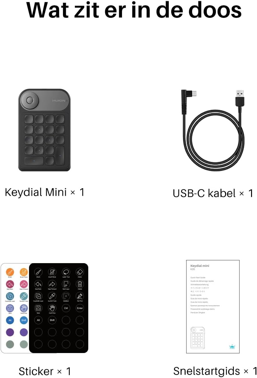 HUION K20 Draadloos Numeriek Toetsenbord - 60% Korting