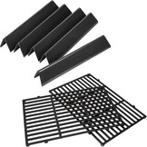GFTIME 38,9 cm Flavorizer Bar & 44,5x30 cm gietijzeren grillroosters voor Weber Spirit E-310/320/330, Spirit II E-310 S-310, RÖSLE VIDERO G3 gasgrill – Vervanging voor porseleinemaille hitteschild en