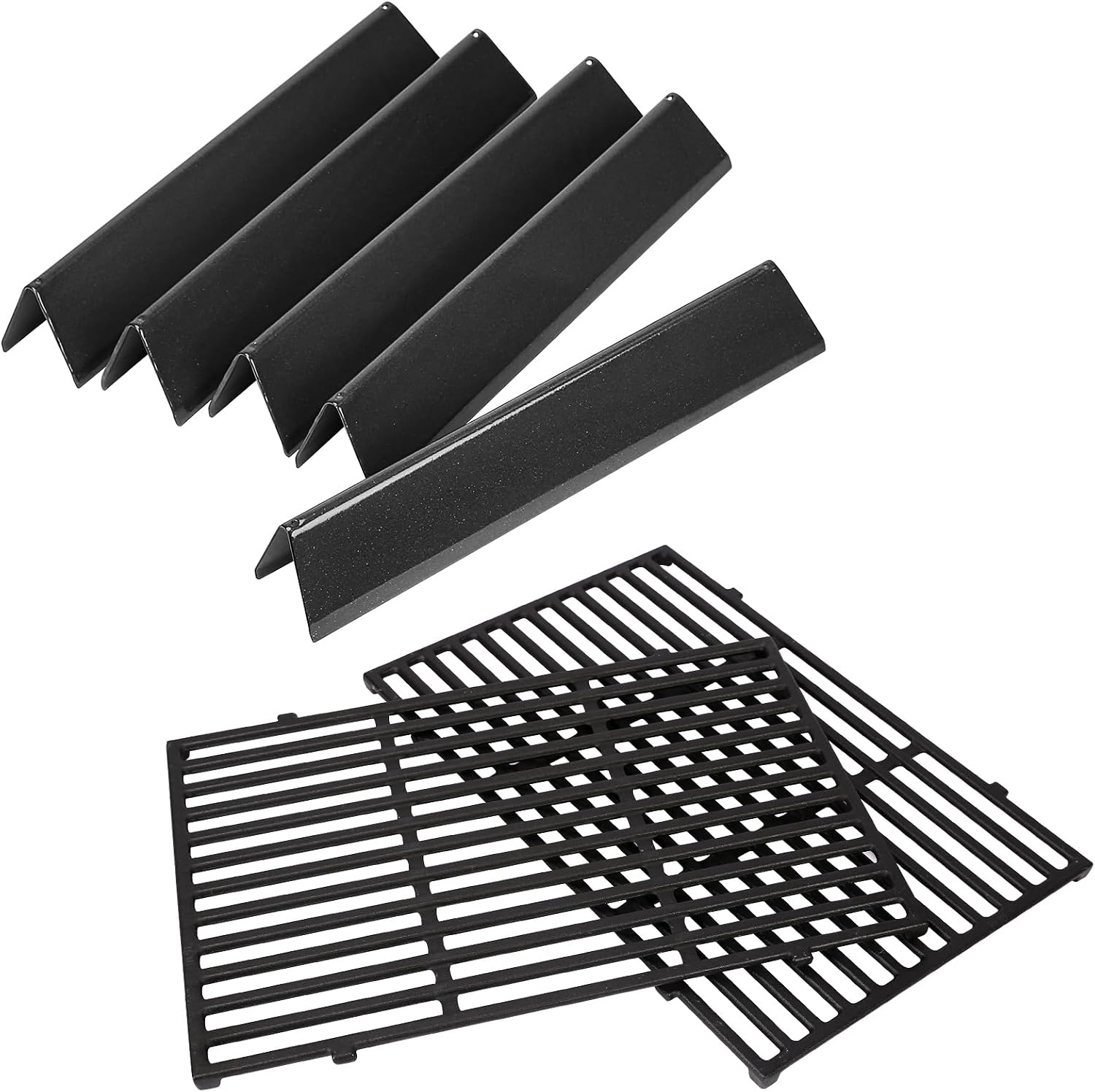 GFTIME 38,9 cm Flavorizer Bar & 44,5x30 cm gietijzeren grillroosters voor Weber Spirit E-310/320/330, Spirit II E-310 S-310, RÖSLE VIDERO G3 gasgrill – Vervanging voor porseleinemaille hitteschild en