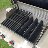 GFTIME 38,9 cm Flavorizer Bar & 44,5x30 cm gietijzeren grillroosters voor Weber Spirit E-310/320/330, Spirit II E-310 S-310, RÖSLE VIDERO G3 gasgrill – Vervanging voor porseleinemaille hitteschild en