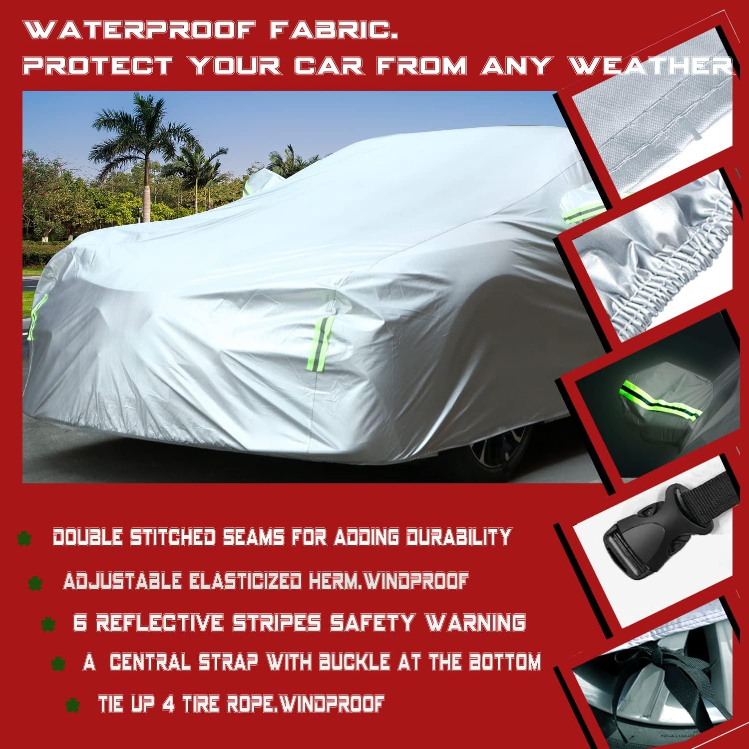 Auto Cover Waterdichte Volledige Auto Cover voor autos All Weather Windproof Snowproof UV-bescherming Outdoor Indoor Car Cover Fit voor Sedan Lengte (tot 470cm)