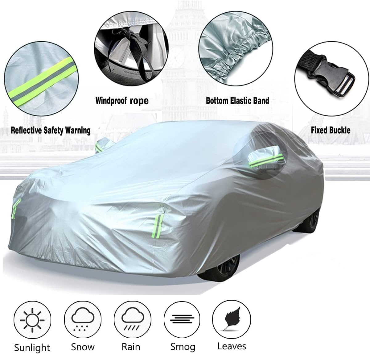 Auto Cover Waterdichte Volledige Auto Cover voor autos All Weather Windproof Snowproof UV-bescherming Outdoor Indoor Car Cover Fit voor Sedan Lengte (tot 470cm)