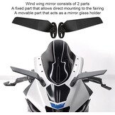 Pack of 2 Rear View Mirrors Replacement for Ninja 250 300 400 650 ZX10R ZX6R ZX-636 2019-2022, Adjustable Rotatable Rearview Mirror, Universal ATV Motorcycle Wind Rotating