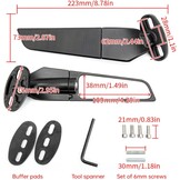 Pack of 2 Rear View Mirrors Replacement for Ninja 250 300 400 650 ZX10R ZX6R ZX-636 2019-2022, Adjustable Rotatable Rearview Mirror, Universal ATV Motorcycle Wind Rotating