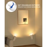 BrightArk LED Wandlampen met Stekker - RGB - 13 Kleuren - 360° Draaibaar - 2 Stuks