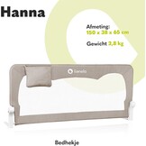 LIONELO Hanna Bedhekje 150 x 66 cm – Hoog Veilig Bedhek met StandSafe Vergrendeling, Secure Riemen – 180° Opvouwbaar – Duurzaam Aluminium Frame – Voor Baby, Peuters en Kinderen, Gemakkelijke Montage