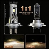 XRC H7 car lamp, 80 W, 16000 lm, H7 halogen lamp, 6000 K, low beam (2 pieces)