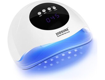 JODSONE U V nagellamp, nageldroger, U V-lampen voor gelnagels met 4 timers, autosensor, LCD-scherm, led-nagellamp, nagellampen, gelnagellamp, draagbare uv-nagellamp, wit