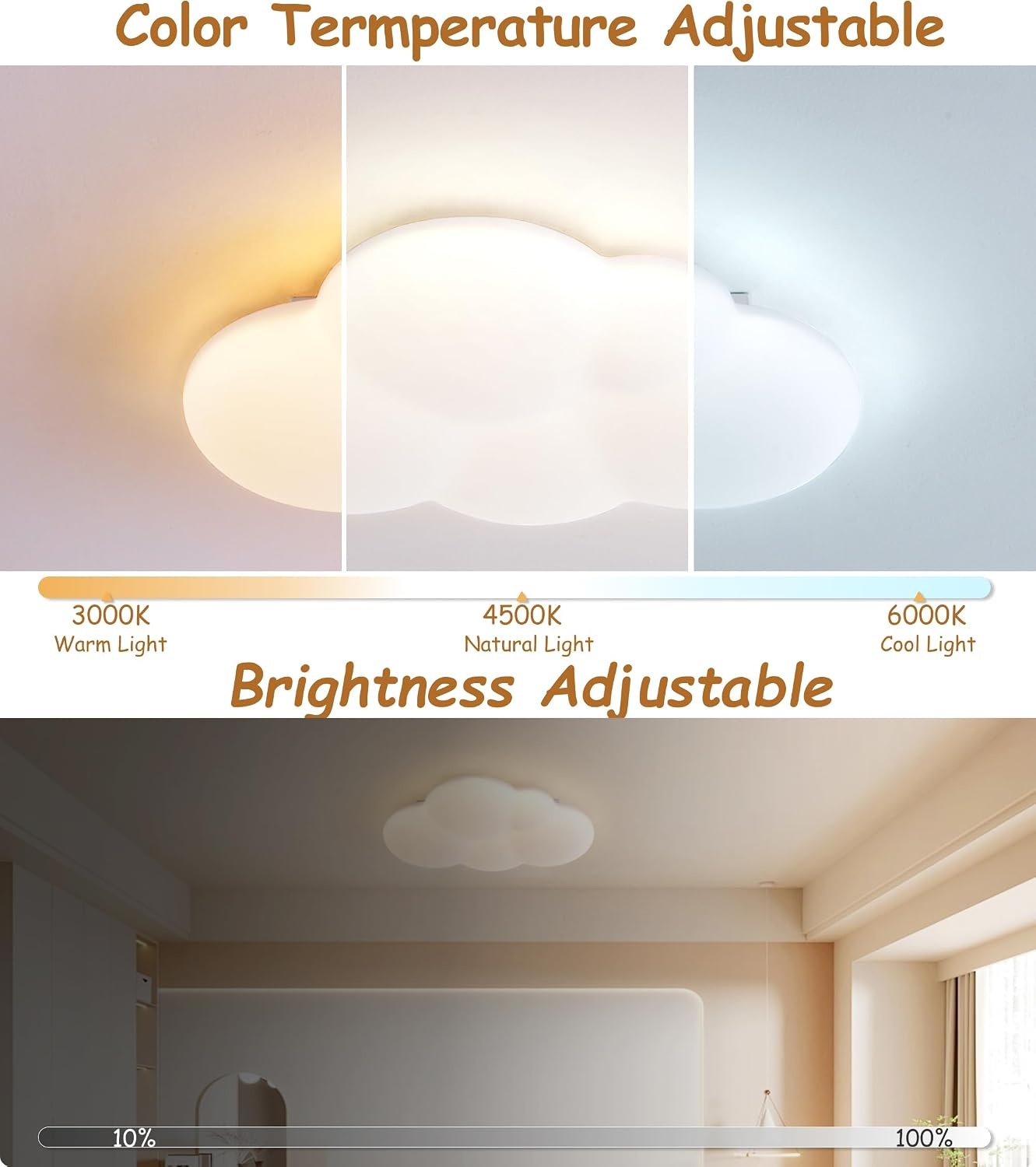 LED Kinderkamer Plafondlamp Wolk 40CM Dimbare Kleurtemperatuur -34%