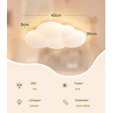 LED Kinderkamer Plafondlamp Wolk 40CM Dimbare Kleurtemperatuur -34%