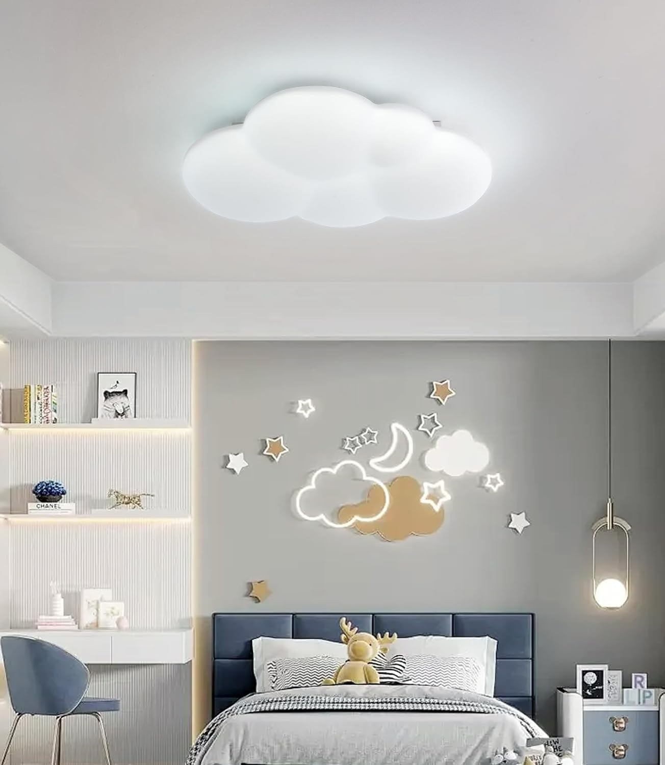 LED Kinderkamer Plafondlamp Wolk 40CM Dimbare Kleurtemperatuur -34%