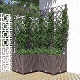 Plantenbak met latwerk 80x80x136 cm Bruin - 29% Korting!