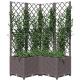 vidaXL Plantenbak met latwerk 80x80x136 cm polypropeen bruin