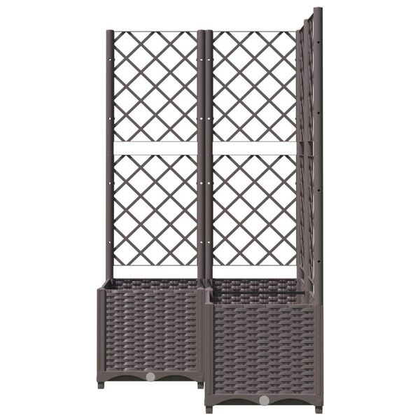 Plantenbak met latwerk 80x80x136 cm Bruin - 29% Korting!
