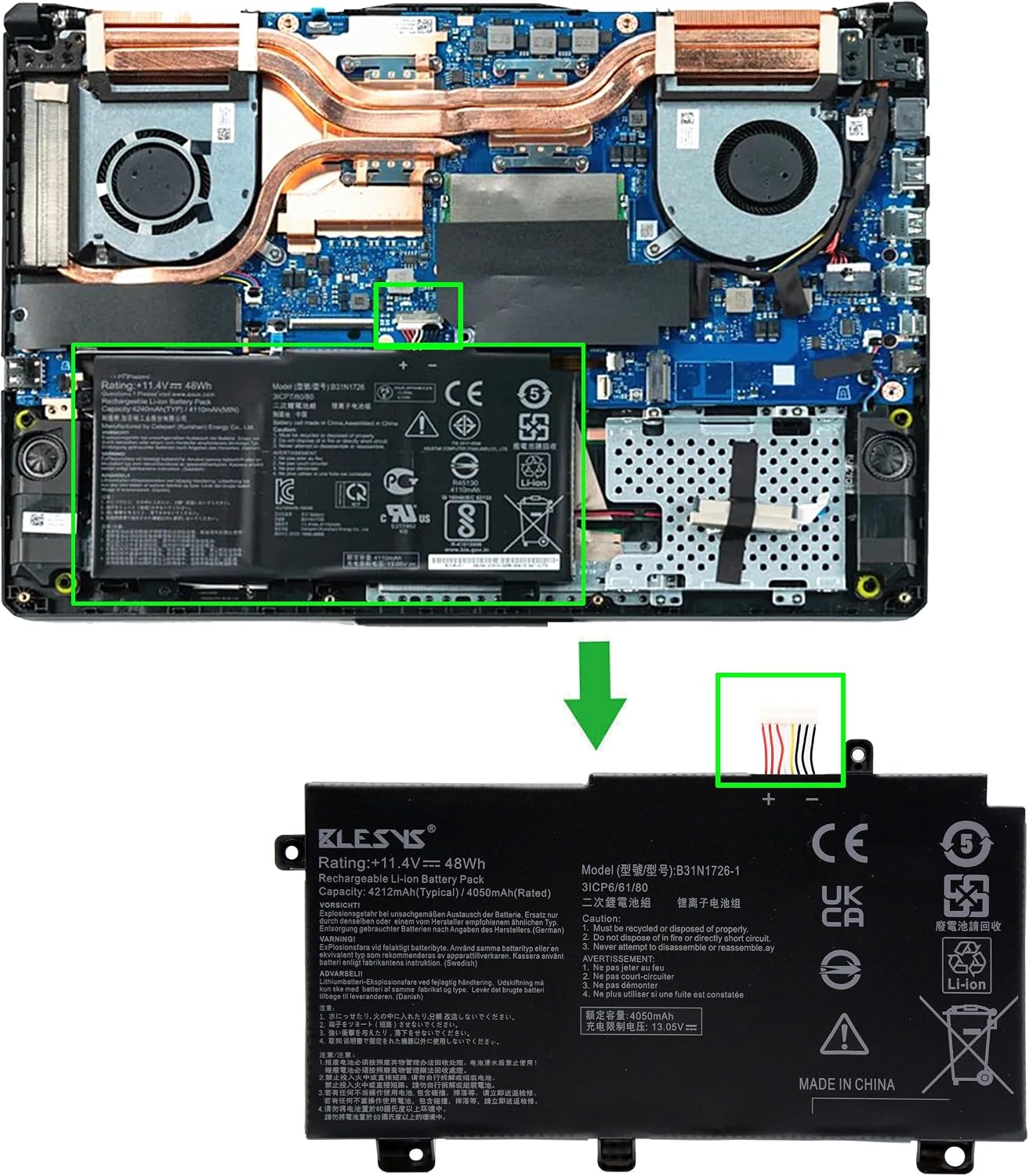 Laptop accu ASUS TUF Gaming FX504 | 11,4V 48Wh | 34% Korting