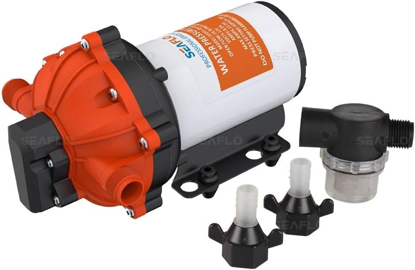 BRAND NEW SEAFLO 55 Series Diaphragm Pump - 12V DC, 5.5 GPM, 60 PSI with HEAVY DUTY PRESSURE SWITCH