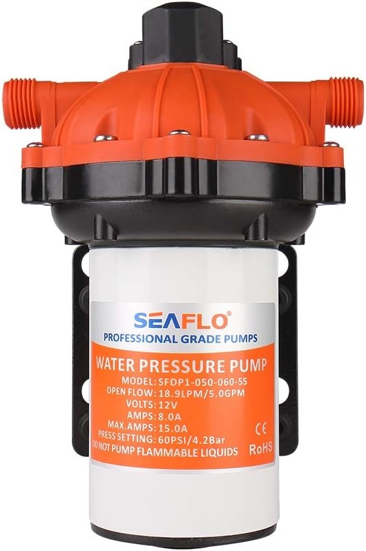 BRAND NEW SEAFLO 55 Series Diaphragm Pump - 12V DC, 5.5 GPM, 60 PSI with HEAVY DUTY PRESSURE SWITCH