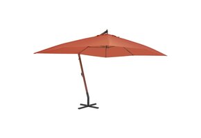 Zweefparasol met Houten Paal 400x300cm Terracotta - 55% Korting!