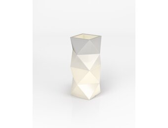 Bloempot - Monumo Asti - 29x29x78cm - met verlichting - wit