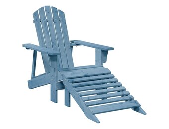vidaXL Stoel Adirondack met voetenbank massief vurenhout blauw