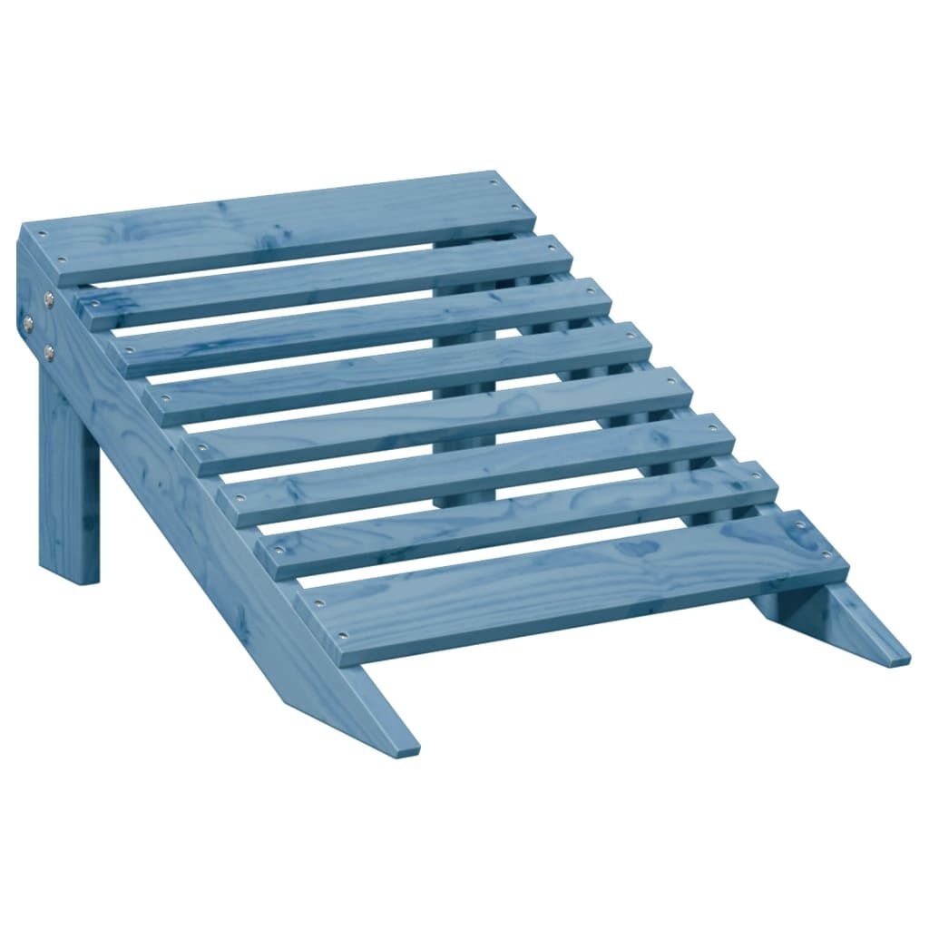 vidaXL Stoel Adirondack met voetenbank massief vurenhout blauw