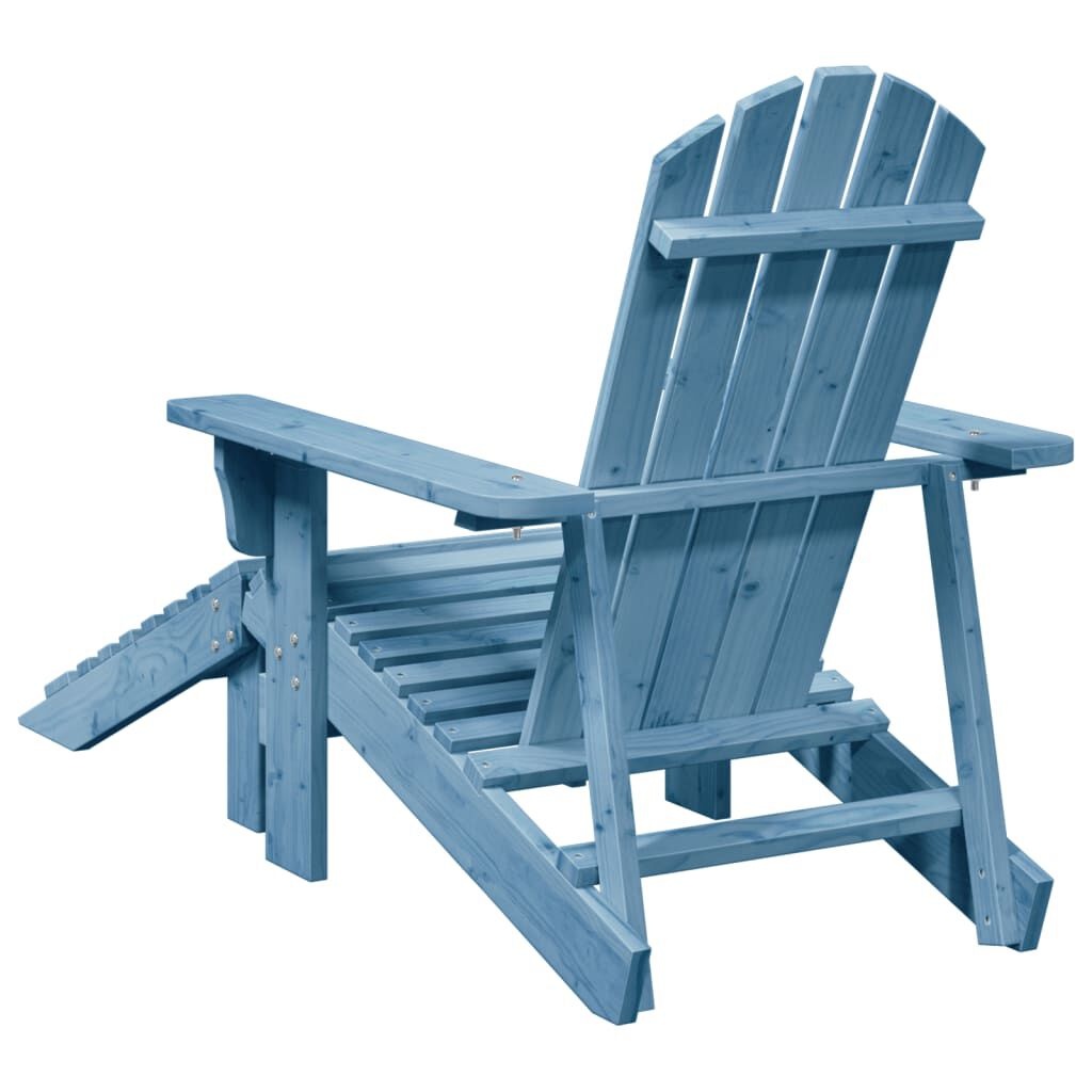 vidaXL Stoel Adirondack met voetenbank massief vurenhout blauw