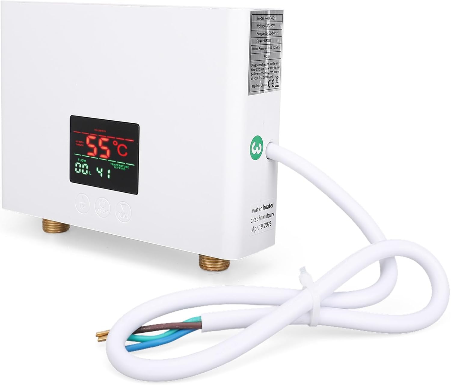 Mulcort Elektrische Doorstroomboiler 5500W - 25x27 cm - Wit
