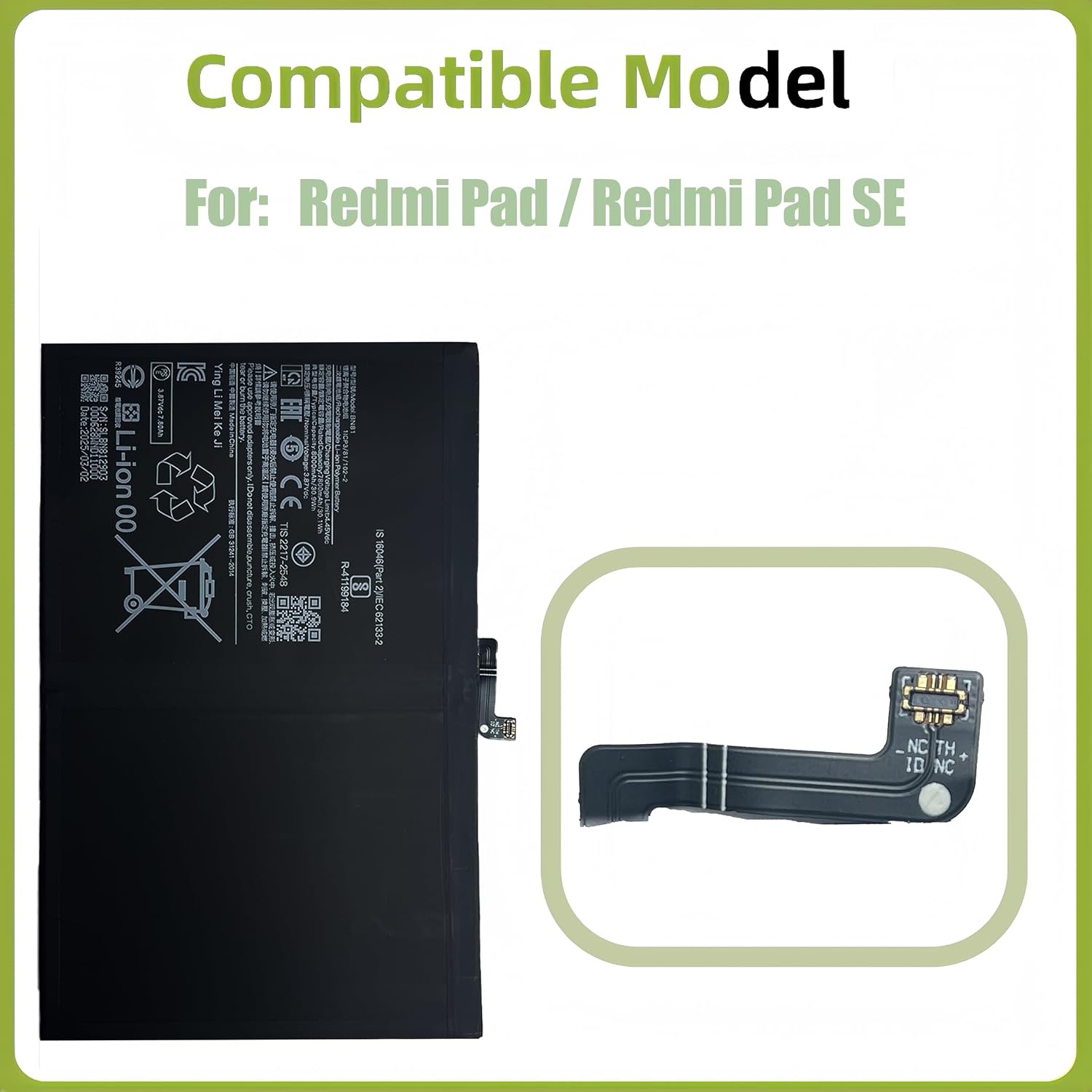 Vervangende Accu 7800 mAh voor Redmi Pad/SE + Gereedschap (55% Korting)