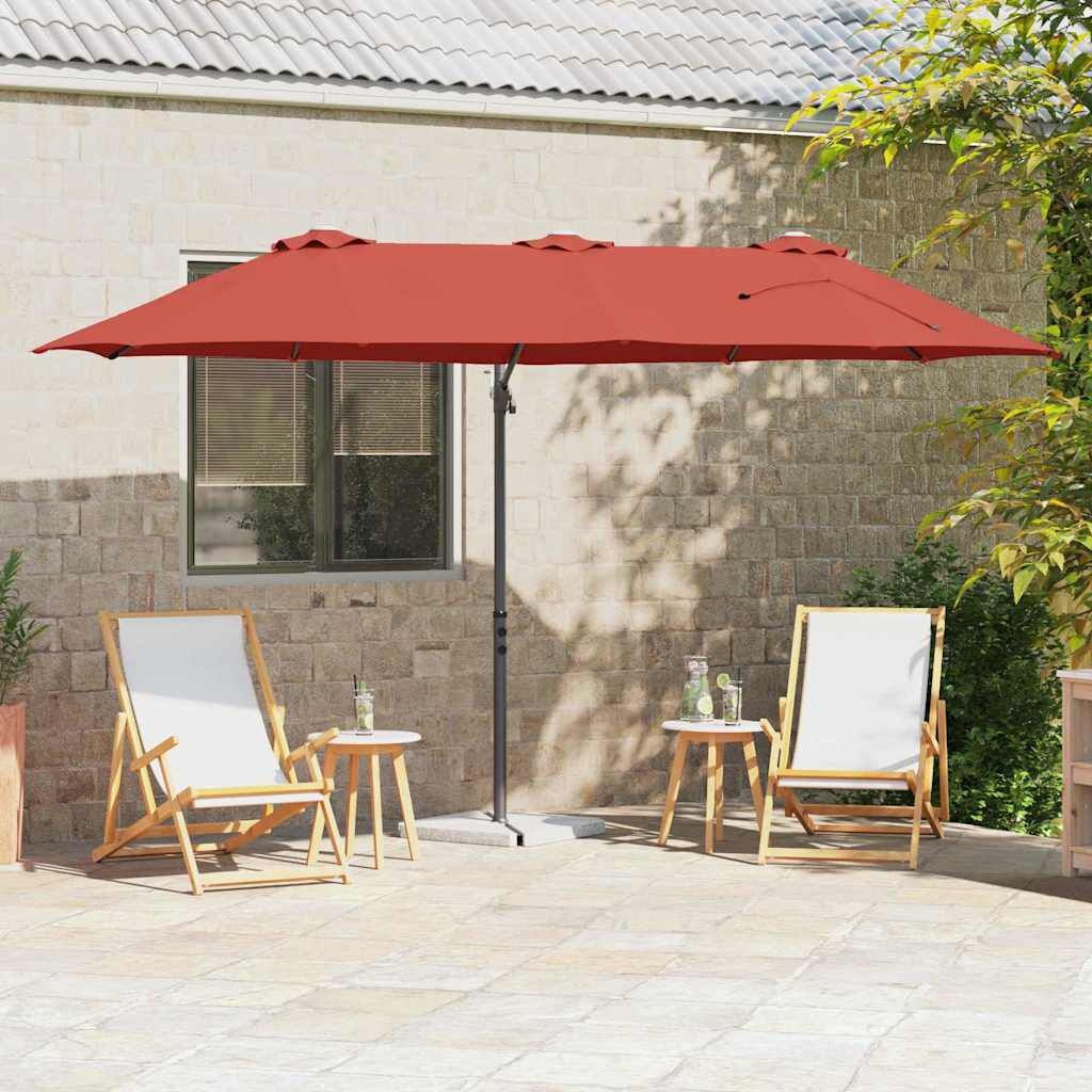 vidaXL Tuin Cantilever Parasol Terracotta 372 x 198 x 243 cm
