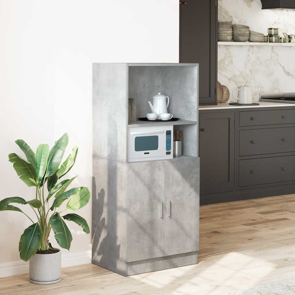 vidaXL Keukenkast 57x41,5x131,5 cm bewerkt hout betongrijs