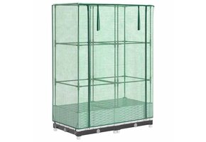Verhoogde plantenbak met kas 80x40x123 cm Rattanlook - 46% Korting