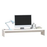 vidaXL Monitorstandaard 100x27x15 cm massief grenenhout wit