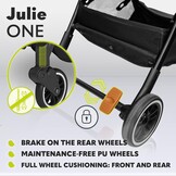 Lionelo Julie One Buggy Zwart - Lichtgewicht en Compacte Kinderwagen tot 22 kg