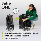 Lionelo Julie One Buggy Zwart - Lichtgewicht en Compacte Kinderwagen tot 22 kg