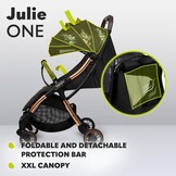 Lionelo Julie One Buggy Zwart - Lichtgewicht en Compacte Kinderwagen tot 22 kg