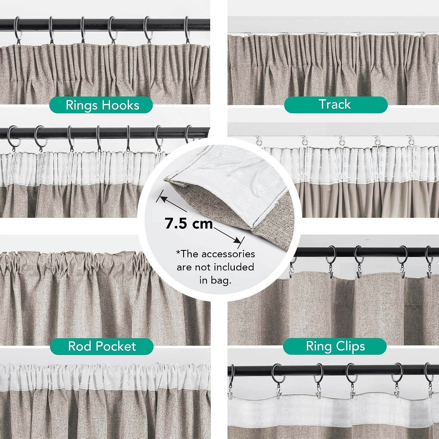 Verduisteringsgordijn Linnenlook Lichtbruin - 29% Korting