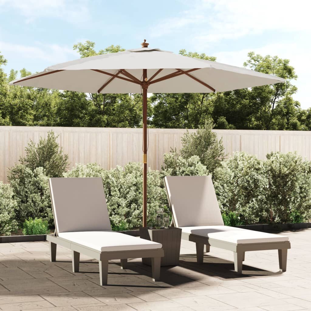 VidaXL Parasol Houten Paal 299x240 cm Zandkleurig - 34% Korting