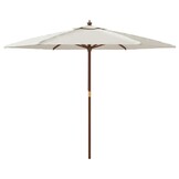 VidaXL Parasol Houten Paal 299x240 cm Zandkleurig - 34% Korting