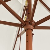 VidaXL Parasol Houten Paal 299x240 cm Zandkleurig - 34% Korting