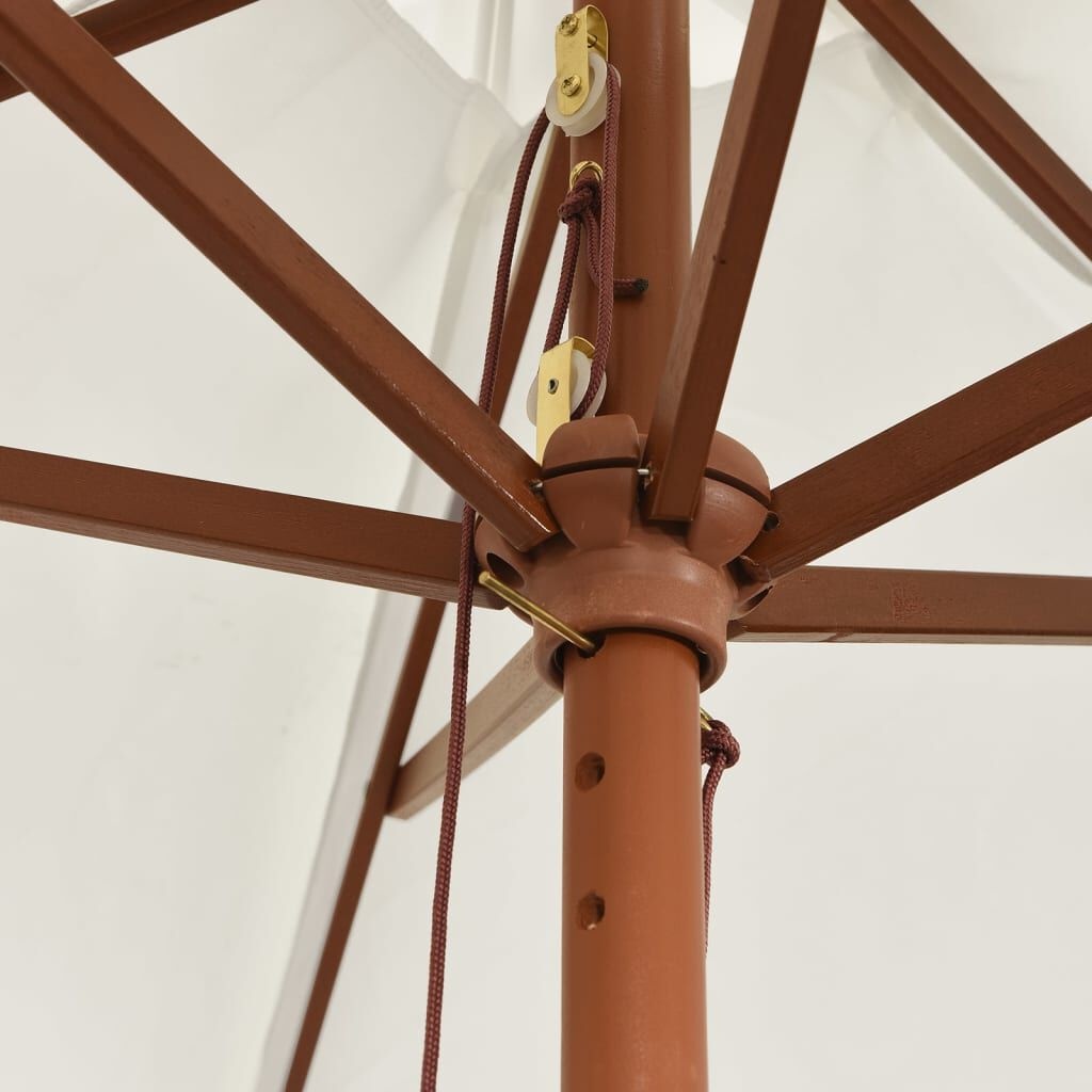VidaXL Parasol Houten Paal 299x240 cm Zandkleurig - 34% Korting