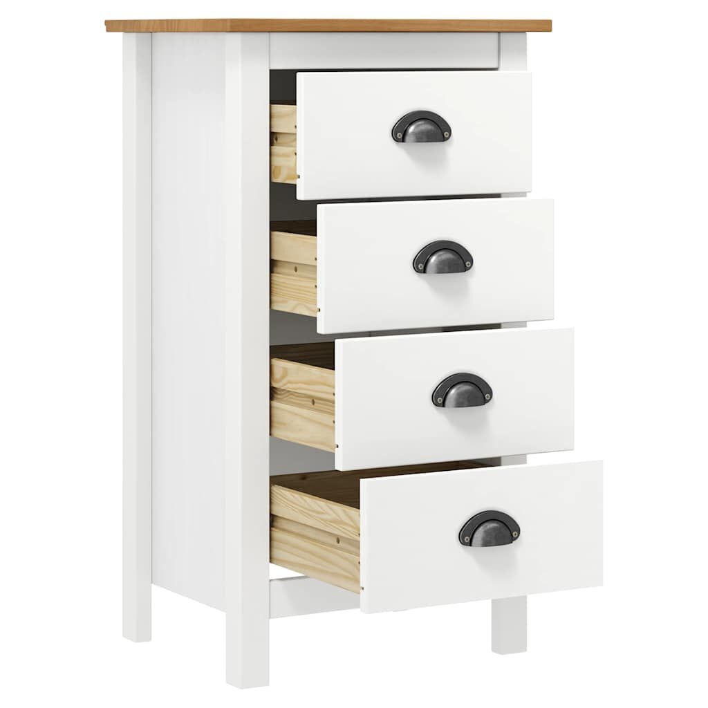 vidaXL Dressoir Hill 46x35x80 cm massief grenenhout wit