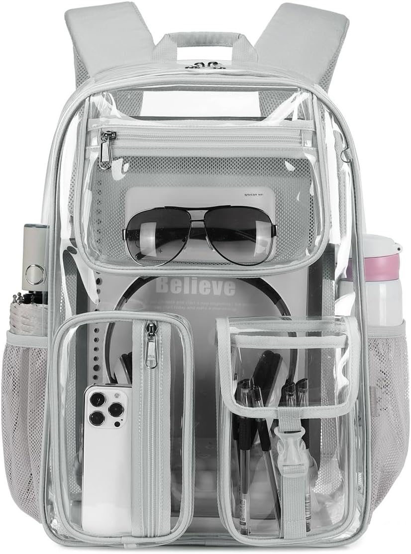 Cusangel Doorzichtige Rugzak - TPU - 40 x 30 x 12 cm - Grijs