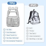 Cusangel Doorzichtige Rugzak - TPU - 40 x 30 x 12 cm - Grijs