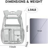 Cusangel Doorzichtige Rugzak - TPU - 40 x 30 x 12 cm - Grijs