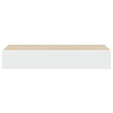 vidaXL Wandschap met lade 60x23,5x10 cm MDF Eiken & Wit - 71% Korting