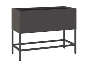 vidaXL Verhoogde Tuin Plantbak Zwart 60 x 26 x 45 cm Staal