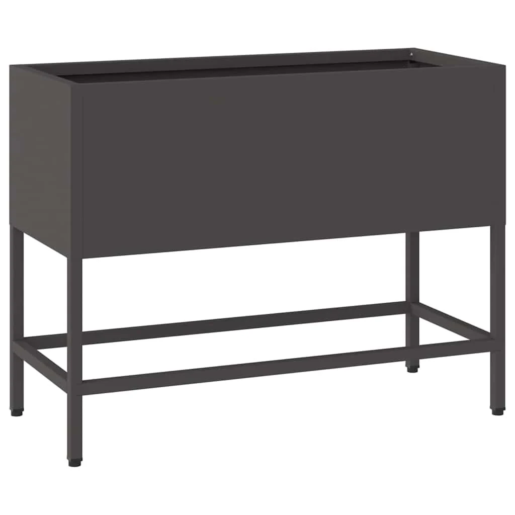 vidaXL Verhoogde Tuin Plantbak Zwart 60 x 26 x 45 cm Staal