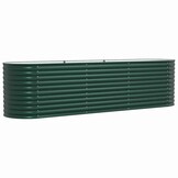vidaXL Verhoogde plantenbak Groen 320 x 80 x 81 cm Staal