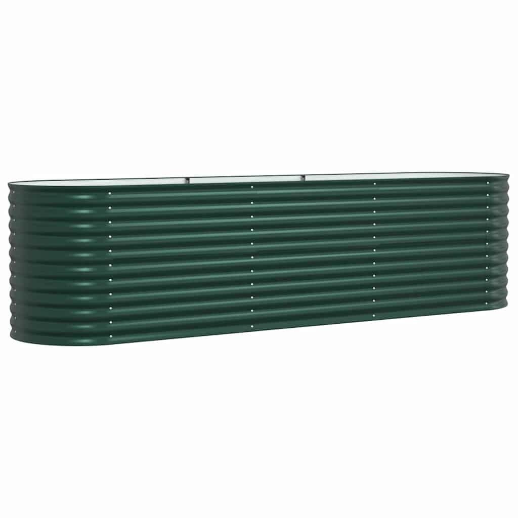 vidaXL Verhoogde plantenbak Groen 320 x 80 x 81 cm Staal