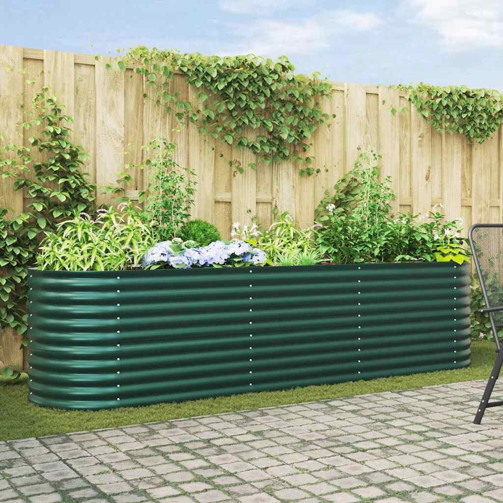 Verhoogde Plantenbak Groen 320x80x81cm Staal met 59% Korting